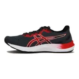 Championes Asics Gel-Excite 8 para running, color gris con detalles en rojo y blanco.