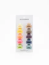 Pack de 10 pinzas pequeñas para el pelo con acabado mate, en una variedad de colores pasteles y vibrantes.