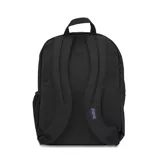 Mochila Jansport modelo Big Student color negro, con múltiples compartimentos con cierre, bolsillo frontal organizador y bolsillo lateral de malla. Cuenta con correas ajustables y asa superior.