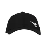 Gorra de béisbol negra con logo de Diadora bordado en blanco en el frente.