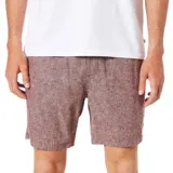Short Katin Isaiah Local de color bordó, confeccionado con tejido de aspecto texturizado, bolsillos laterales y cordón ajustable en la cintura.