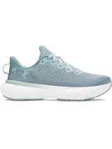 Championes de running Under Armour modelo W Infinite, color verde agua con suela blanca. Presentan parte superior de tejido de punto transpirable, amortiguación reactiva UA HOVR y suela de goma resistente para mayor tracción y flexibilidad.