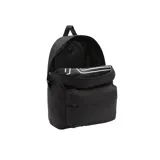 Mochila Vans Old Skool Drop V negra con logo blanco estampado en el frente y bolsillo frontal con cierre.