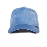 Gorra de béisbol Goorin Bros confeccionada en tejido de terciopelo color azul, con visera curva y diseño minimalista sin parches ni estampados.