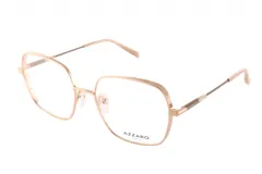 Armazón para lentes de receta Azzaro modelo 30411, color dorado, con forma geométrica y varillas marrones.