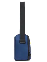 Lonchera unisex Caterpillar de color azul marino, con compartimento principal con cremallera y aislamiento térmico. Cuenta con correa ajustable para el hombro y presillas frontales para fijar accesorios.