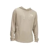 Buzo Under Armour de hombre, color negro, con capucha y cordones blancos. Logo de la marca en el pecho.