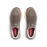 Championes de running Merrell Morphlite para hombre, de color marrón topo con suela blanca y detalles en rojo. Parte superior de tejido jacquard transpirable, entresuela de espuma y suela con tracción para diversos terrenos.