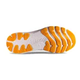 Championes de running Asics Gel-Nimbus 24, de color azul oscuro con detalles en amarillo y suela blanca y naranja. Cuentan con tecnología FF Blast+ y amortiguación de gel para mayor comodidad.