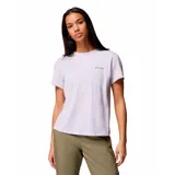 Remera de manga corta Columbia color lila, con cuello redondo y logo de la marca estampado en el pecho. Confeccionada con tecnología Omni-WICK que absorbe la humedad.