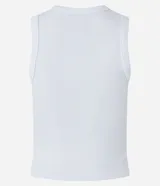 Blusa cropped musculosa Blue Steel de viscosa, con cuello redondo y diseño acanalado.