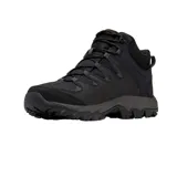 Championes de trekking Columbia modelo Buxton Peak Mid II, color negro. Diseño de caña media con tecnología impermeable, confeccionados en una combinación de cuero y materiales sintéticos, con suela de goma de alta tracción.