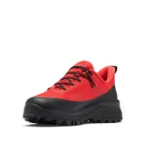 Championes de trekking Columbia modelo Tellurix Titanium Omni-Max, color rojo con detalles en negro. Confeccionados con malla técnica transpirable e impermeable OutDry, mediasuela Techlite+ para mayor estabilidad y amortiguación, y suela Vibram con tacos de 4.5 mm para máxima tracción.