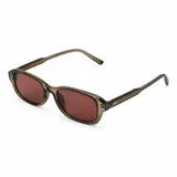 Lentes de sol Icon modelo Merlot, con armazón rectangular translúcido en tono marrón y cristales oscuros.