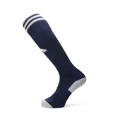 Medias de fútbol Adidas modelo Adi 23, color azul marino con detalles en blanco en el puño superior y puntera y talón en gris claro.