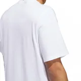 Remera de algodón blanca de corte clásico, con cuello redondo y manga corta. Presenta un estampado frontal rectangular en color negro con el logo de Adidas y la inscripción Skateboarding en blanco.