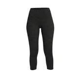 Calza deportiva femenina Nike One High Waisted Crop, color negro liso, de largo capri (tres cuartos) y tiro alto.