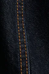 Pollera mini de denim color azul oscuro, con corte evasé y tiro alto. Presenta botonadura frontal metálica y bolsillos delanteros con solapa decorativa.