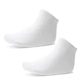 Pack de dos pares de medias cortas de algodón, color blanco, con diseño liso y elástico en el tobillo.