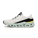Championes deportivos Skechers Slip-ins Glide Step Altus para mujer, en color blanco con detalles en negro, verde menta y amarillo. Cuentan con capellada de malla transpirable, tecnología Slip-ins y suela geométrica acolchada.