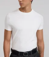 Remera de manga corta modelo muscle de la marca Marfinno, color tostado, con cuello redondo y diseño ajustado.