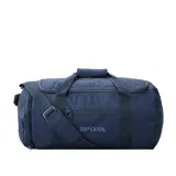 Bolso de viaje Rip Curl Packable Duffle de 60 litros, color azul marino, con doble asa de mano y correa de hombro ajustable.