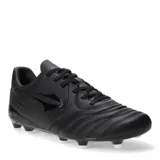 Championes de fútbol 11 Topper modelo San Ciro V, color negro. Presentan un diseño ergonómico con capellada de material sintético resistente, costuras reforzadas en la puntera para mayor control y suela con tapones fijos para tracción en césped natural.