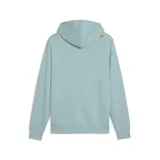 Buzo con capucha de color verde agua, con bolsillo frontal tipo canguro y puños acanalados. Presenta el logo de Puma y la marca McLaren Racing estampados en el pecho.