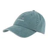 Gorra New Balance de seis paneles con visera curvada, confeccionada en sarga de algodón con acabado desgastado. Presenta el logotipo bordado en el frente.
