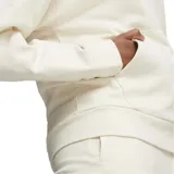 Buzo canguro color crema con capucha y logo de Puma bordado en negro en el pecho.