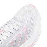 Championes de running Adidas Response Pace, color gris con detalles en rosado y blanco, confeccionados con capellada de malla transpirable y suela con amortiguación.