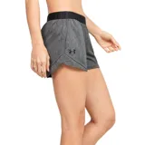 Short deportivo Under Armour Play Up 3.0 Twist de mujer, color rosa, corte suelto, tela suave y liviana, pretina elástica expuesta con estampado y bolsillos laterales.