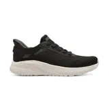 Championes deportivos Skechers Hands Free Slip-ins Bobs Sport Squad Chaos - Solid Step, color negro con cordones elásticos y plantilla acolchada Skechers Memory Foam.