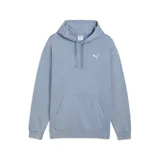 Buzo con capucha Puma de corte holgado, confeccionado en tejido con efecto lavado color celeste. Presenta bolsillo frontal tipo canguro, cordones ajustables en la capucha y logo de la marca bordado en el pecho.