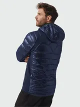 Campera inflable con capucha Canada Goose modelo Hybridge Lite Hoody, color azul marino.