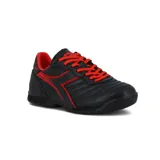 Championes de fútbol sala Diadora Goal ID T, color negro con detalles en rojo.