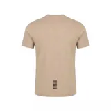Remera Emporio Armani EA7 de manga corta y cuello redondo, color beige, con pequeño logotipo impreso en el pecho.