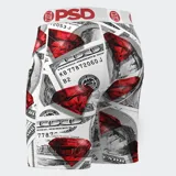 Calzoncillos tipo bóxer estampados con billetes de 100 dólares y rubíes rojos.