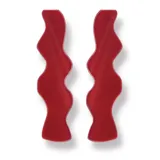 Par de aros colgantes con forma ondulada, color lila.