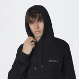 Canguro negro con capucha forrada en jersey, con estampa en la espalda a cuatro colores y estampa a un color en el pecho con el logo de la marca O'Neill. Incluye dos bolsillos tipo canguro, puños y ruedo en morley.