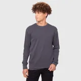 Buzo crewneck de algodón orgánico con textura tipo waffle, cuello redondo y mangas largas con puños acanalados.