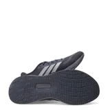 Championes Adidas Runfalcon 5 para hombre, de color gris con detalles plateados en las tres bandas laterales y acentos en naranja en el talón y la lengüeta. Cuentan con capellada de malla transpirable, amortiguación Cloudfoam y suela de alta resistencia.
