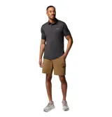 Chomba Columbia modelo Parsons Point Polo Omni-Shade de color negro, con cuello mao y cierre frontal de botones, manga corta y logo bordado en el pecho.
