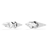 Aros Swarovski Lucent con cristal facetado blanco y cierre en forma de punta adornada con cristales redondos en engaste pavé, con baño de rodio.