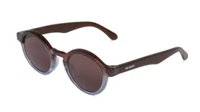 Lentes de sol Mr Boho modelo Dalston, con montura redonda color marrón degradado y lentes marrones.