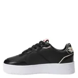 Championes urbanos Topper Terre Print, color negro con detalles en rosa y suela blanca con plataforma.