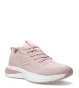 Championes deportivos Umbro modelo Vega, color rosado, con capellada de tejido técnico transpirable, cierre de cordones y suela con amortiguación.