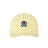Gorra con visera curva Rip Curl Sg Washed, color amarillo claro, con costuras en contraste y parche redondo frontal con el logo de la marca.