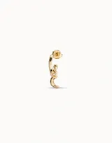Charm para piercing en forma de luna creciente, fabricado en aleación de metales con baño de plata.