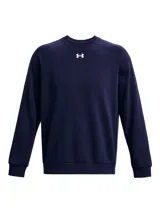 Buzo de cuello redondo Under Armour, confeccionado en tejido polar de mezcla de algodón con interior cepillado. Presenta diseño de mangas raglán, puños y bajo acanalados, con el logo de la marca bordado en el centro del pecho.